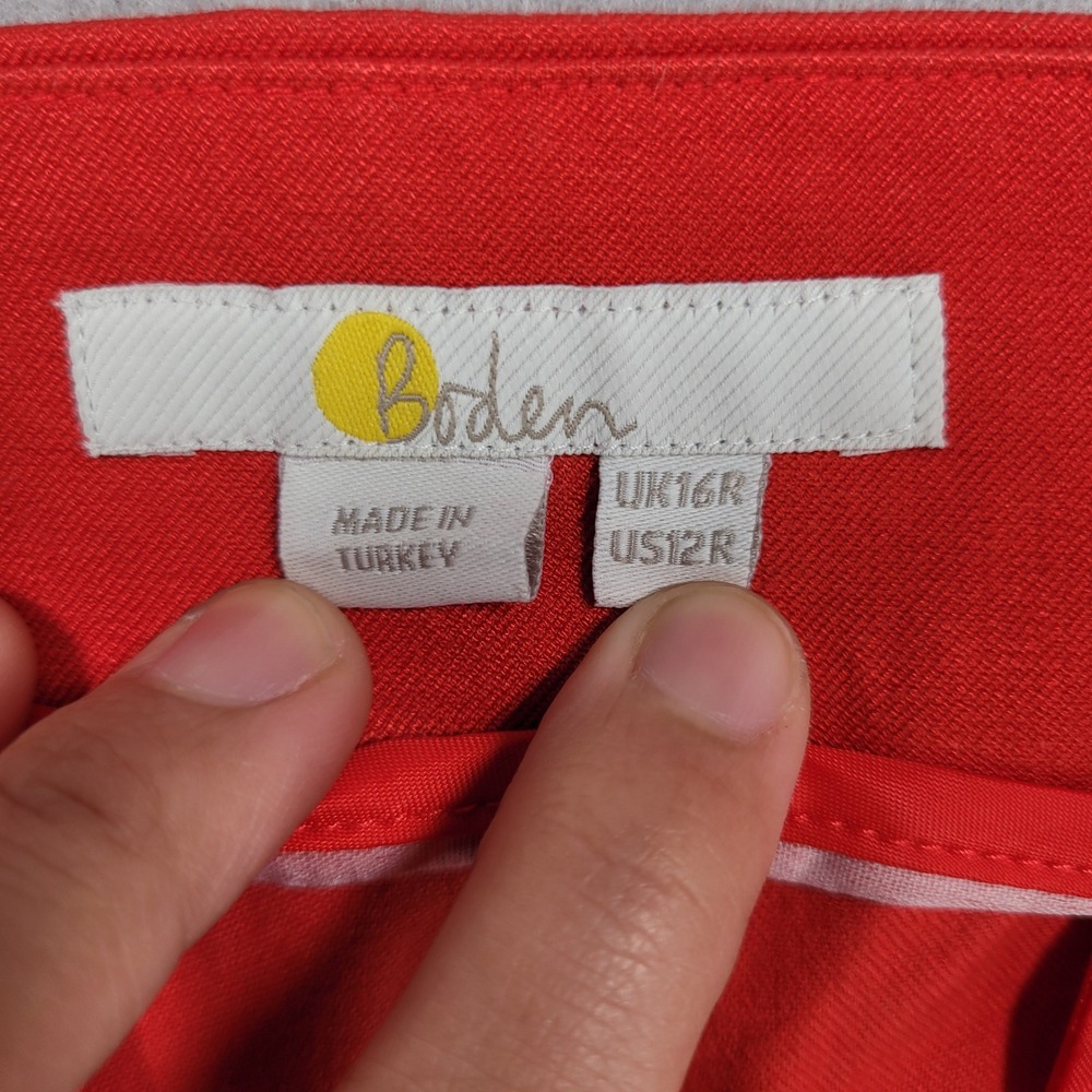 Boden Womens Richmond Flare Pants Red Size 12R US 16R UK Wide Leg Trousers - Picture 3 of 9